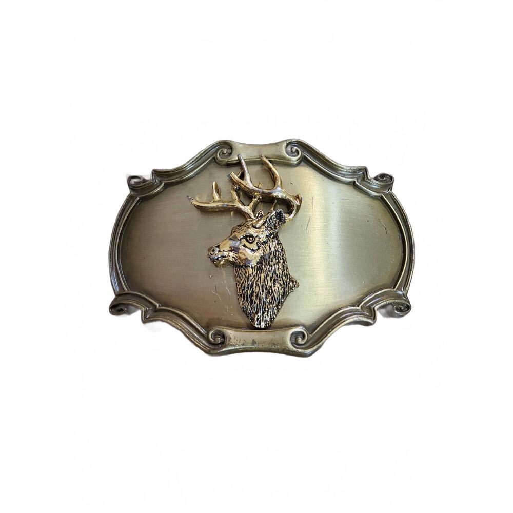 Vintage Raintree Buck Head Belt Buckle